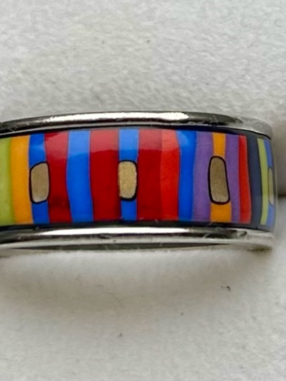 FREYWILLE Ring 💍 - Hundertwasser “Spiral of Life” Miss Ring Fire Enamel Silver - Picture 5 of 13